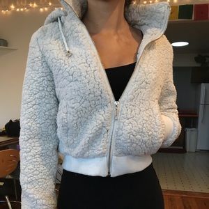 Soft fluffy zip up hoodie